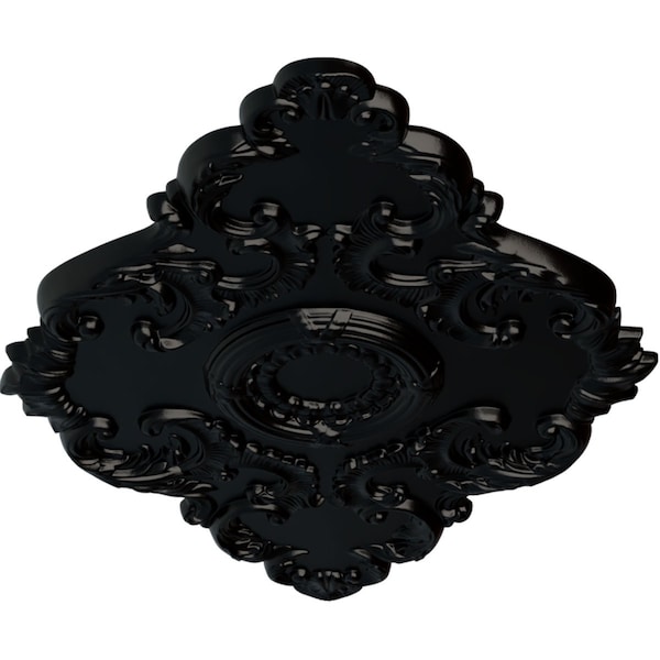 Piedmont Ceiling Medallion, Hand-Painted Jet Black, 37W X 26H X 1 3/8P